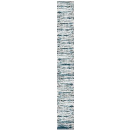 KOZYFLY Modern Abstract Hallway Runner Rug, 2.6x20 Washable Rug Runner Non-Slip Soft Striped Stair Runner Rugs, Print Blue Carpet Runner for Kitchen Entryway Bathroom Laundry Room Foyer - color: Blue, size: 2'8" x 20' (Runner)