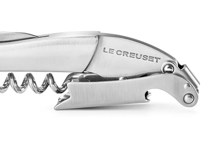 Le Creuset Stainless Steel Corkscrew Wine Opener and Stopper Set | One-Step Waiter's Friend - color: Stainless Steel, style: Wine Opener and Stopper Set