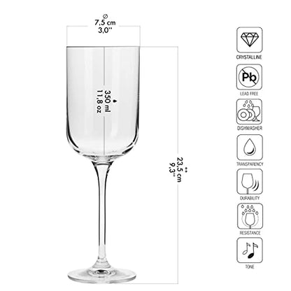 KROSNO Red Wine Glasses Set of 6, 11.8 oz, Glamour Collection | Wine Tumbler, Lead-Free Crystal Glassware, Drinking Glasses, Elegant Cups, Home & Restaurant, Dishwasher Safe - style: Wine 11.8 oz (Set of 6)