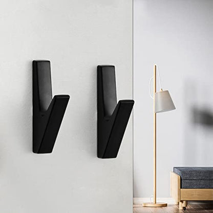 5 Pack Coat Hook,Wall Hooks,Coat Hooks Wall Mount, Metal Wall Hooks Holder for Hanging Clothes, Hats, Bags, Towels, Keys - color: Black
