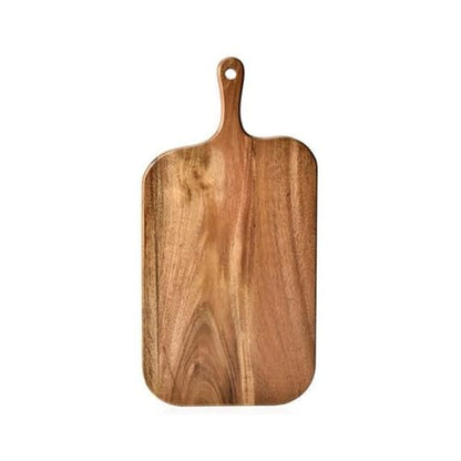 Handcrafted Serving Board with Handle - 15" x 7.5" Wooden Cutting Chopping Board for Meat, Vegetables, Bread, Charcuterie, Cheese Board, Food Serving Tray for Kitchen Appetizers - size: 15" x 7.5" Acacia