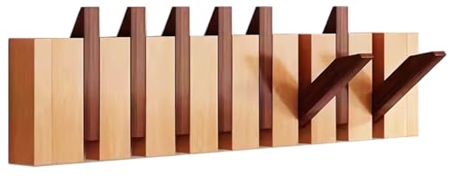 Wall Mounted Coat RackHooks Piano Key Hangers Natural Solid Wood Hanger Non-Woven Fabric Clothes Hangers for Closet, Kitchen, Bedroom, Bathroom, Entryway (Walnut-Beech, 8 Hooks) - color: walnut-beech, size: 8 Hooks