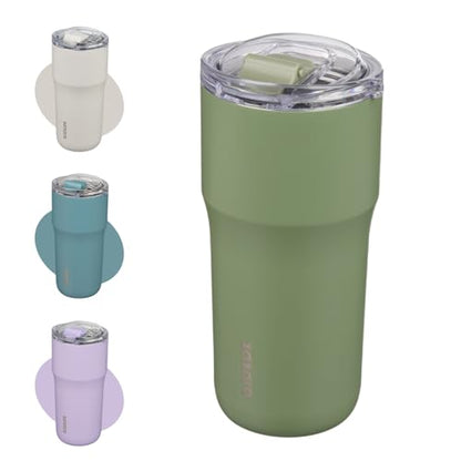 BJPKPK 20oz Spill Proof Coffee Tumbler, Insulated Stainless Steel Cup | Double Wall Vacuum, Leakproof Lid, Keeps Hot/Cold/Iced, BPA Free, Dishwasher Safe, Cupholder, Travel, Forest Green - color: Forest Green