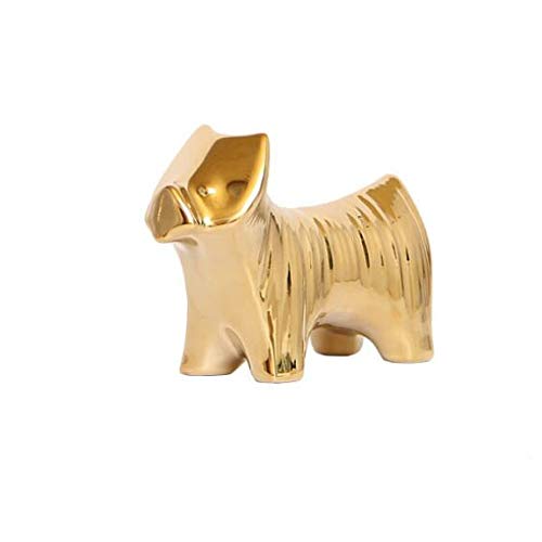 NWFashion Small Animal Statues Home Decor Modern Style Gold Decorative Ornaments (Dog) - color: Dog