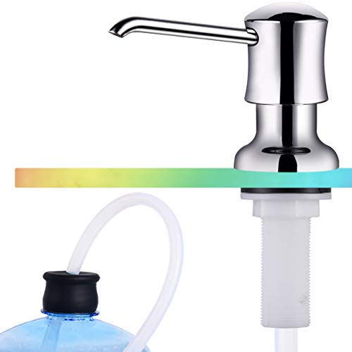Ultimate Unicorn Sink Soap Dispenser with 40-Inch Tube Kit, Chrome | Built-in and Reduces Refill Frequency, Simple DIY Installation, Fits 1.1–1.6 in Sink Holes, for Dish Soap or Lotion - color: Chrome, size: with Tube Kit