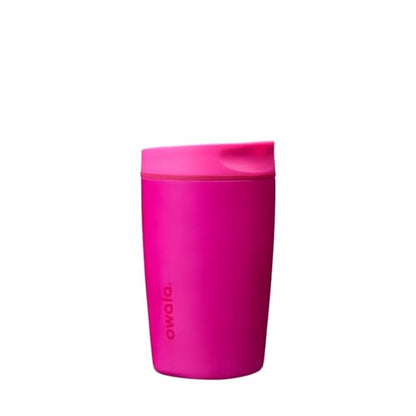 Owala SmoothSip Slider Insulated Stainless Steel Coffee Tumbler, Reusable Iced Coffee Cup, Hot Coffee Travel Mug, BPA Free 12 oz, Read My Lips - color: Read My Lips, size: 12 Ounces, style: No Handle