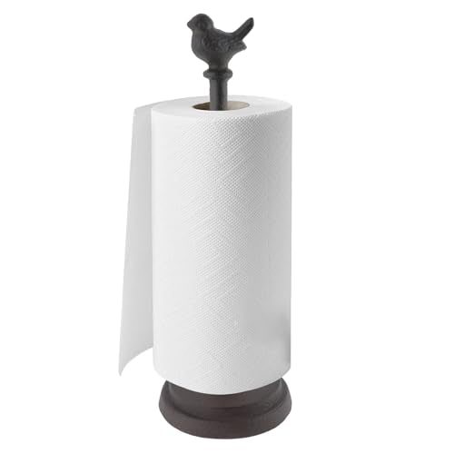 13.05" Black Iron Bird Paper Towel Holder for Toilet | Cast Iron,for Kitchen Paper,for home,for Bathroom,for Work Countertops