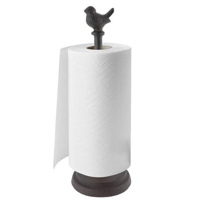 13.05" Black Iron Bird Paper Towel Holder for Toilet | Cast Iron,for Kitchen Paper,for home,for Bathroom,for Work Countertops
