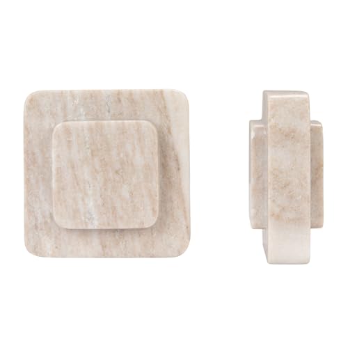 Bloomingville Heavy Duty Marble Bookends, Beige, Set of 2 - size: (Pack of 2)