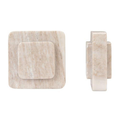 Bloomingville Heavy Duty Marble Bookends, Beige, Set of 2 - size: (Pack of 2)