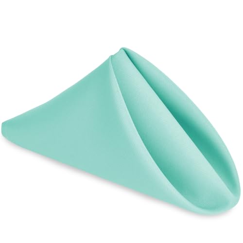 Cloth Napkins Set of 6, 18 x 18 Inch, Washable Aqua Dinner Napkins with Hemmed Edges for Restaurant, Wedding and Holiday - color: Aqua, size: 18" x 18" (Set of 6)