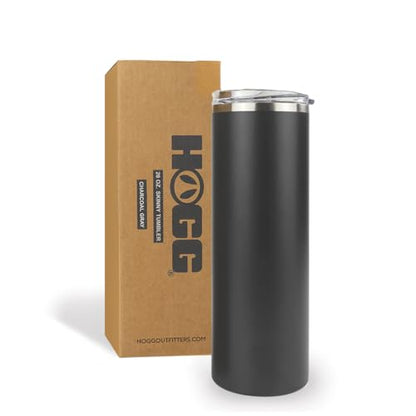Hogg 20 oz Skinny - Charcoal Gray, Powder Coated Tumblers for Laser Engraving, Engravable Tumblers Bulk, Stainless Steel Cups Bulk, Insulated Cups with Lids - color: Charcoal Gray