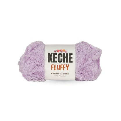 KECHE Fluffy Bulky Yarn – Super Soft Chunky Fuzzy Blanket Weight # 5 Yarn for Knitting Crocheting Crafting 3.5 oz (100 gr) 98 Yds (90 m) - Lilac - color: Lilac, size: 1 SKEIN