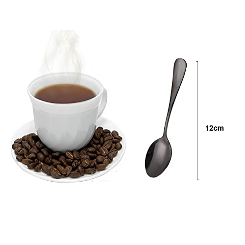 Demitasse Espresso Spoons, 4.75inch Stainless SteelCoffee Spoons - color: Black, size: 4.7Inch