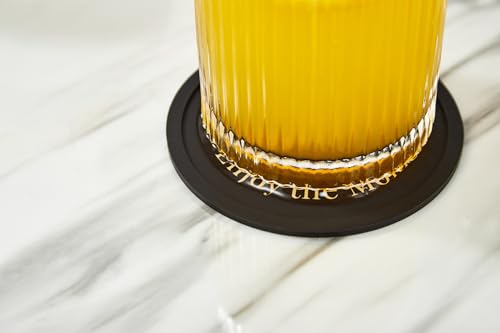 Silicone Coasters Set of 6, Premium Drink Coaster with Holder, Non-Slip, Non-Stick, Dishwasher Safe, Perfect for Hot and Cold Drinks, Protect Your Desks and Tables(6 Black) - color: Black