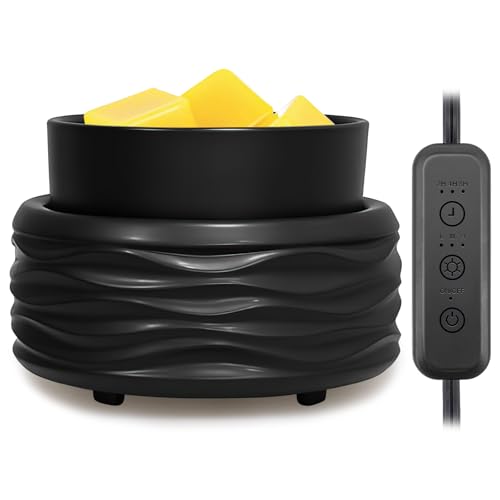 VICTORIA AROMA Ceramic Wax Melt Warmer for Scented Wax with Timer（Black） | Electric Wax Warmer, Oil Burner & Candle Melter , Adjustable Heat & Auto Shut-Off, Home Office Decor Gift - color: Black