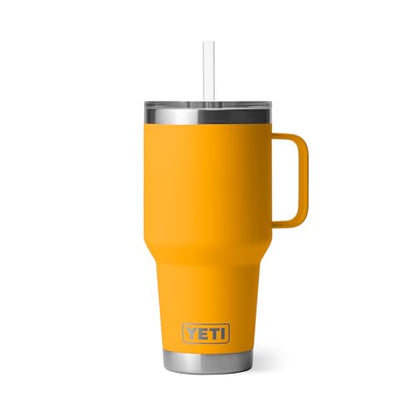 YETI Rambler 35 oz Tumbler with Handle and Straw Lid, Travel Mug Water Tumbler, Vacuum Insulated Cup with Handle, Stainless Steel, Beekeeper - color: Beekeeper, style: 35oz