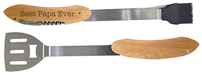 Best Papa Ever BBQ Grill Multi Tool | Barbecue Spatula Grilling Accessories, Retirement Gift for Grandpa - color: Papa