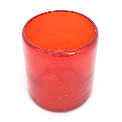 Solid Ruby Red 9 oz Short Tumblers (set of 6), Recycled Glass, Lead-free, Toxin-Free (9oz Tumbler) - color: Red, size: 9 oz