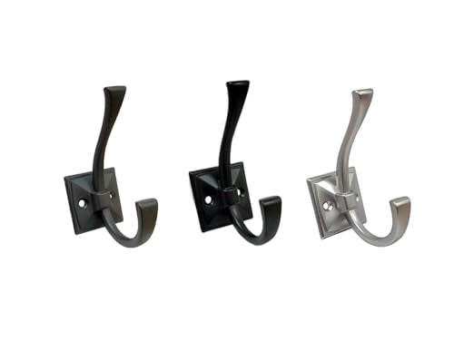 Coat and Hat Hook, Zinc Die Cast, Nickel, 5 Pack, Made in Taiwan - color: Nickel, size: 5 Pack