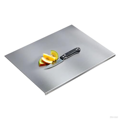 304 Stainless Steel Cutting Board – Stainless Steel Kitchen Chopping Boards Non-Slip, Dishwasher Safe – Ideal for Meat, Vegetables, Fruits, Bread & Baking – Commercial & Home Use (15.7 * 11.8in) - size: 15.7"L x 11.8"W