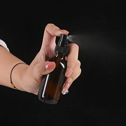 NOOEEISS Amber Glass Small Spray Bottle 2 oz 24 Packs,Fine Mist Sprayer Small Clear Bottles,Refillable Containers mini spray bottles for Cleaning Solutions and Skin Care (Amber 24pcs) - color: Amber, size: 24Pack