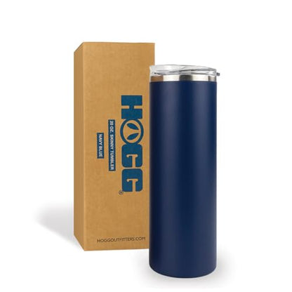 Hogg 20 oz Skinny - Navy Blue, Powder Coated Tumblers for Laser Engraving, Engravable Tumblers Bulk, Stainless Steel Cups Bulk, Insulated Cups with Lids - color: Navy Blue