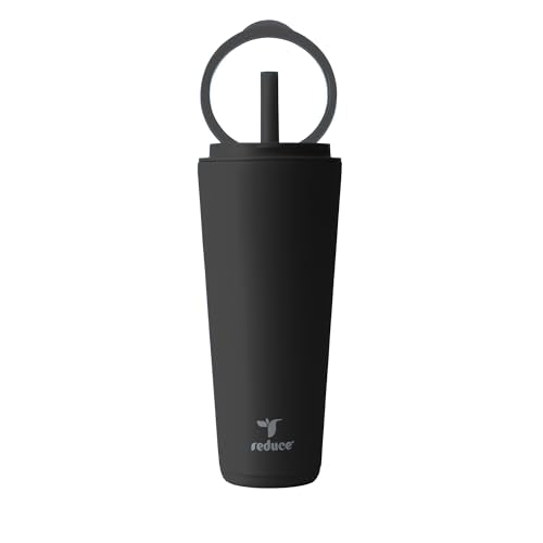 REDUCE Halo 32 oz Stainless Steel Vacuum Insulated Tumbler - Spill Proof Travel Mug with Flip Handle Lid - Keeps Drinks Cold for 32 Hrs - Dishwasher Safe - Cupholder Friendly - Phantom - color: Phantom, size: 32 Ounces