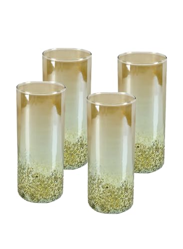Serene Spaces Living 8" Speckled Green Glass Bud Vases, Tall & Slender Floral Vase, Perfect for Floral Arrangements at Home, Office, Wedding Tablescapes, Celebratory Events, Set of 4 - size: Large - Set of 4