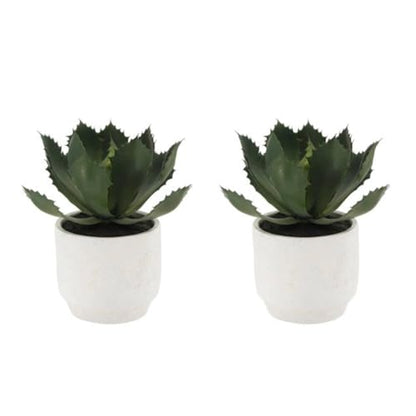 CG Hunter Round Faux Succulent Arrangement, Set-of-2 Premium Artificial Indoor Plants Enhances Interior Design, Display on Any Surface in Your Home Adding an Inviting Touch of Nature, Pots Included - size: 10" Round Set-of-2