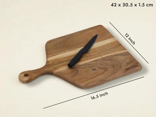 Vesta Homes Cutting Boards for Kitchen, Large Wood Chopping Board Set of 3 | Acacia Charcuterie Board, Cheese Platter | 16.5 * 12, 15 * 8, 10x6 Inches | Handcrafted in India - size: 16.5"L x 12"W, 15"L x 8"W, 10"L x 6"W