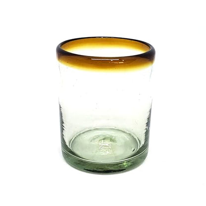 Amber Rim 10 oz Tumblers (set of 6), Recycled Glass, Lead-free, Toxin-Free (Tumbler) - style: 10 oz Tumbler