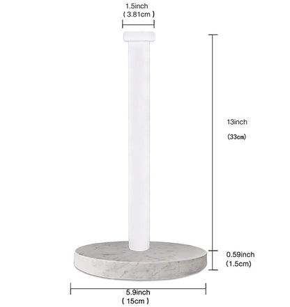 Paper Towel Holder Countertop, Standing Paper Towel Roll Holder for Kitchen Bathroom, with Weighted Marble Base for One-Handed Operation (White), White Marble Paper Towel Holder - color: White-aa