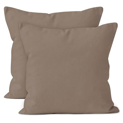 Encasa XO Throw Pillow Covers, Cotton, No Inserts 12"x12" Beige | Durable Cotton Canvas | Concealed Invisible Zipper | Ideal for DIY & Embroidery | Living Room & Couch | Set of 2 - color: Beige, size: 12" x 12" (Pack of 2)