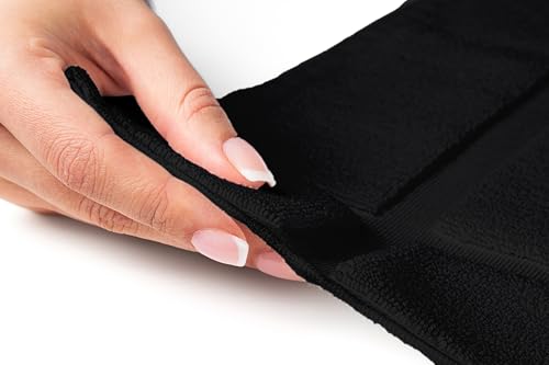 100% Cotton Bath Mat 24x17 Inches, 1350 GSM Thick Plush, Soft Absorbent, Oeko-Tex Certified, Durable Construction– Black - color: Black
