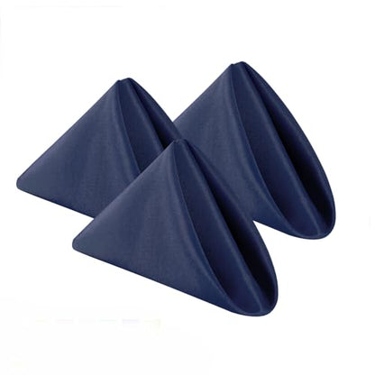 Bailarina Cloth Napkins Set of 80,17x17 inches Dinner Napkins Cloth Washable,Polyester Square Table Cloth Napkin Bulk with Hemmed Edges Ideal for Banquets, Parties and Weddings-Navy Blue - color: Navy Blue