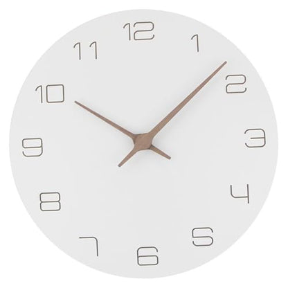 VALICLUD Minimalist Wooden Wall Clock Decorative Artistic Hanging Clock for Living Bedroom Office Home Decor with Fine Craftsmanship and Lightweight Design