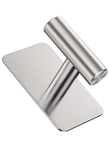 Heavy Duty Adhesive Hooks - 26lb Max, Sticky Wall Hooks Waterproof Stainless Steel for Hanging Towel, Coat, Robe, Towel Hooks Stick on Bathroom, Kitchen, Shower, Door (Silver, 4 Pack) - color: Silver-Cylinder4