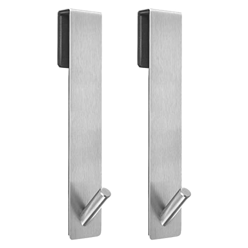 Kontoyo Shower Door Hooks(7.5 Inch),Extended Over Door Hooks for Bathroom Frameless Glass Shower Door,Stainless Steel Towel Hooks,Heavy Duty Rack Hooks for Robe,Towel-2 Pack-Silver - color: Silver, size: 7.5IN-2 Pack