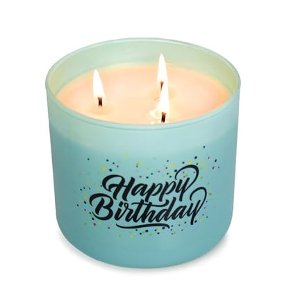 Colonial Candle Happy Birthday Candle, 14.5 oz Vanilla Sugar & Buttercream Sweet Scented, Birthday Gifts for Women, Men, Mom, Dad, Sister, Teacher, Friends, Made in The USA - color: Happy Birthday