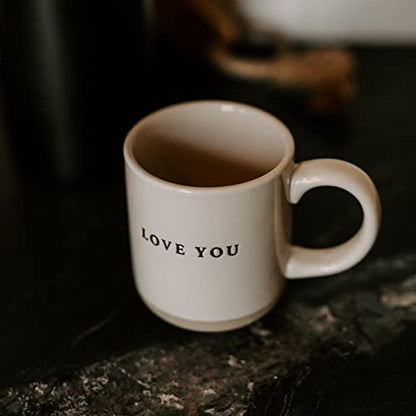 Sweet Water Decor Love You Stoneware Coffee Mugs - 14Oz Cute Mugs for Hot & Cold Drinks - Dishwasher & Microwave Safe - Gift for Special Someone - Ideal for Espresso & Tea Lovers - style: Love You