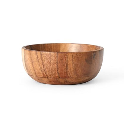 Acacia Wood Round Serving Bowls Set of 4 U Shape Handmade 4.75 Inch Medium Size Brown - size: 4 U Shape Bowls of 4.75-Inch