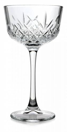Premium Crystal Coupe Glass Set | 5.4 oz Lead-Free Glassware for Cocktails, Champagne, and Martini | Elegant Diamond Cut Design for Desserts and Appetizers |Vintage Glassware (pack of 4)