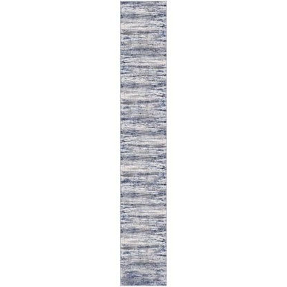 KOZYFLY Modern Abstract Washable Rug Runner 2.6x16 Hallway Rug Runner Non-Slip Soft Kitchen Runner Rugs, Grey-Blue Striped Carpet for Stair Entryway Bathroom Laundry Room Foyer - color: Blue-grey, size: 2'8" x 16' (Runner)