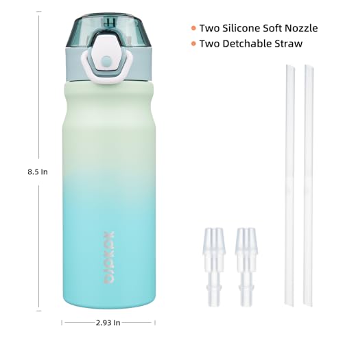 BJPKPK 18 oz Water Bottle with Straw & Handle, Insulated Stainless Flask | Leak Proof Locking Lid, Thermal, Double Wall Vacuum, Keeps Hot/Cold, BPA Free, Dishwasher Safe, Travel & Sports, Mint - color: A-Mint, size: 18 Ounces