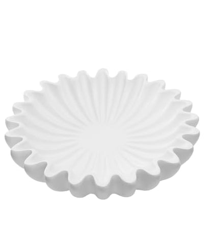 Hoousuper Large decorative bowls for home decor, Modern key bowl for entryway table, Handicraft purse bowl, catch all bowl, Artificial Stone, white. - size: Purse White