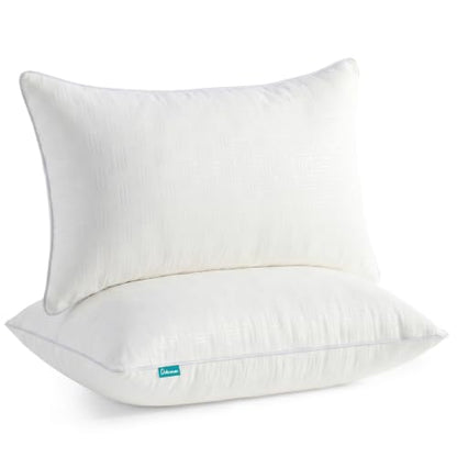 Oubonun Beige 14x20 Lumbar Pillow Inserts Set of 2 – Full Fluffy Down Alternative Rectangular Throw Pillow for Couch Sofa Bed, Soft Decorative Lumbar Cushion with Cross Pattern, Machine Washable - size: 14×20Inch