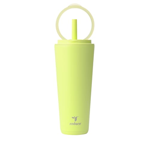 REDUCE Halo 32 oz Stainless Steel Vacuum Insulated Tumbler - Spill Proof Travel Mug with Flip Handle Lid - Keeps Drinks Cold for 32 Hrs - Dishwasher Safe - Cupholder Friendly - Mojito - color: Mojito, size: 32 Ounces