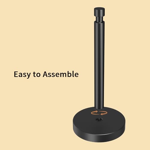 3.9lbs Heavy Duty Paper Towel Holder Countertop Weighted Base Black | Stainles Steel,Modern Standing Countertop Dispenser for Kitchen,Easy One-Handed Tear - color: Black