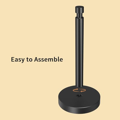 3.9lbs Heavy Duty Paper Towel Holder Countertop Weighted Base Black | Stainles Steel,Modern Standing Countertop Dispenser for Kitchen,Easy One-Handed Tear - color: Black